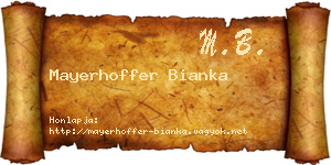 Mayerhoffer Bianka névjegykártya